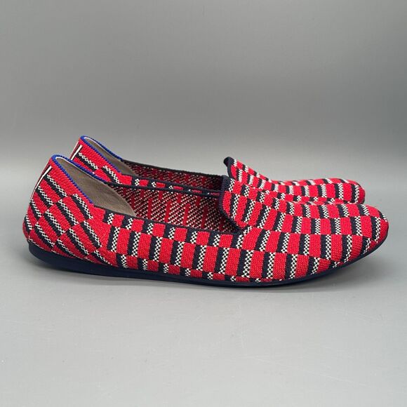 Rothy's Cherry Red Mosaic Loafers Red Ballet Flat Shoe Slip On - Picture 1 of 10